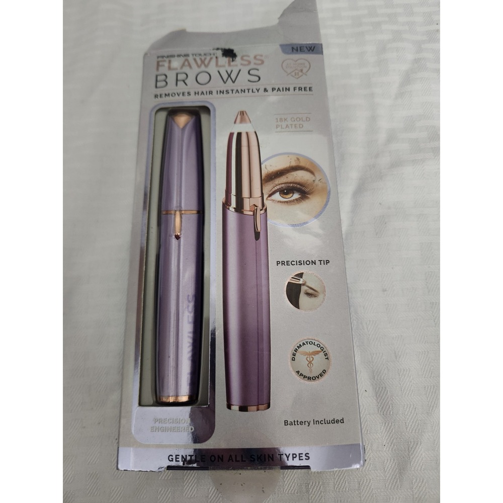 Finishing Touch Flawless Brows Eyebrow Hair Remover Lavender 18K Gold Plated NEW